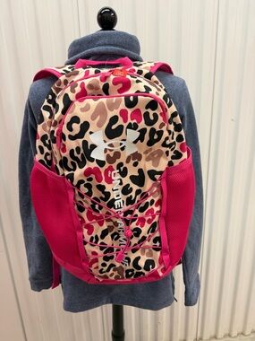 NWT Under Armour Hot Pink and Beige Leopard Print Backpack